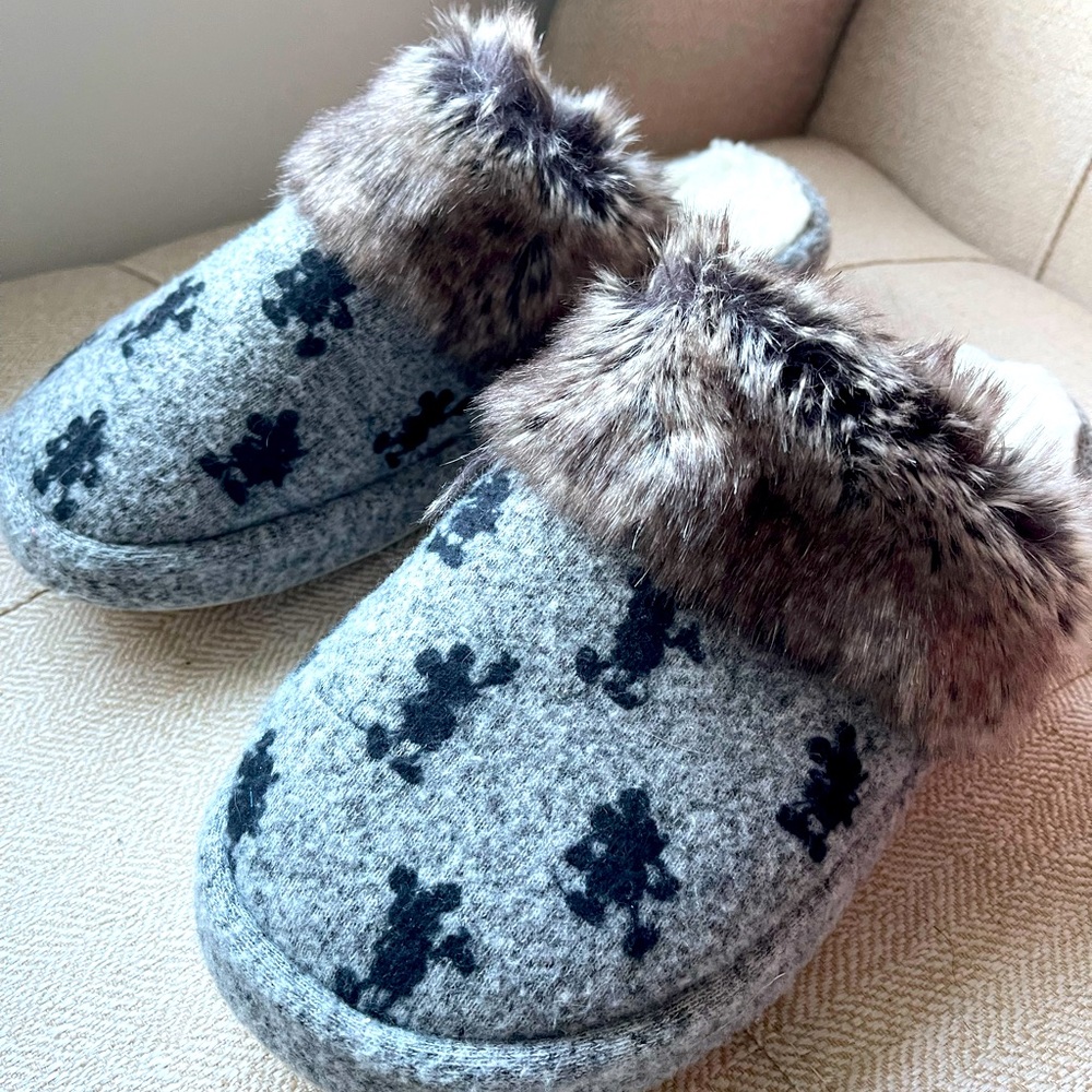 Pottery Barn Mickey Mouse slippers excellent used condition.